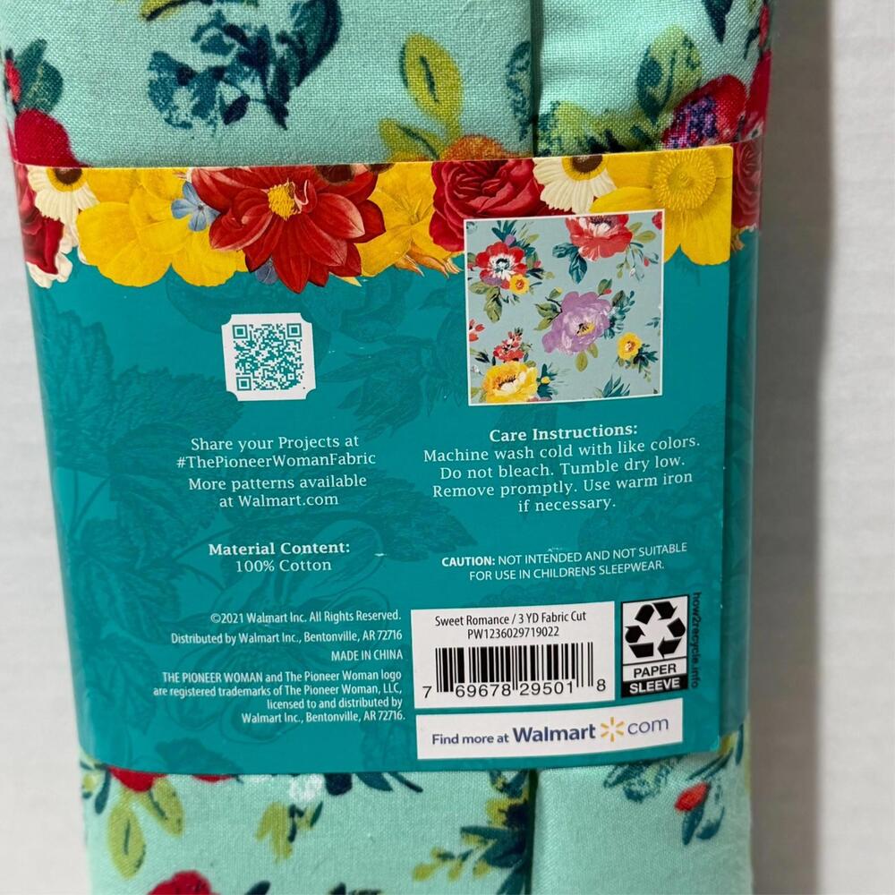 Pioneer Woman "Sweet Romance" Fabric Precut 3 Yards (44/45 in W x 108 in L) - Picture 4 of 5